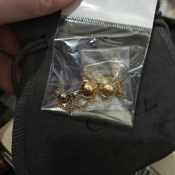 New Two Tone Chain Drop Earrings Triple Chain Earrings Drop & Dangle Earrings - Picture 4 of 6